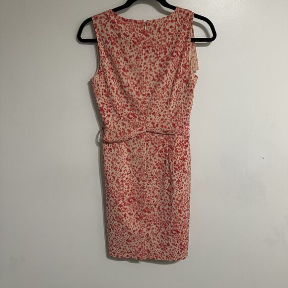 Ann Taylor Womens Red Sleeveless V-Neck Ruffle Stretch Partywear Shift Dress 0 - Picture 3 of 8